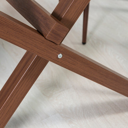 Amos – tavolo in vetro temperato con gambe a X in acciaio