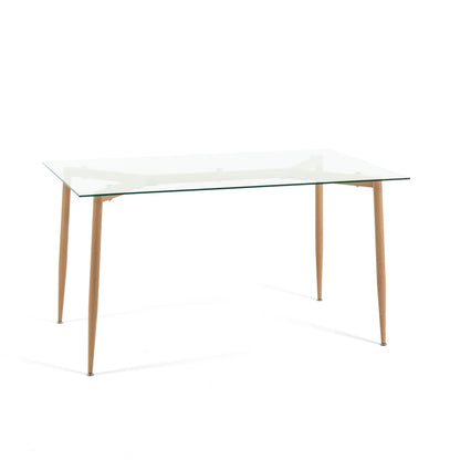 Tavolo rettangolare peter, dimensione 140x80 cm, gambe effetto legno chiaro