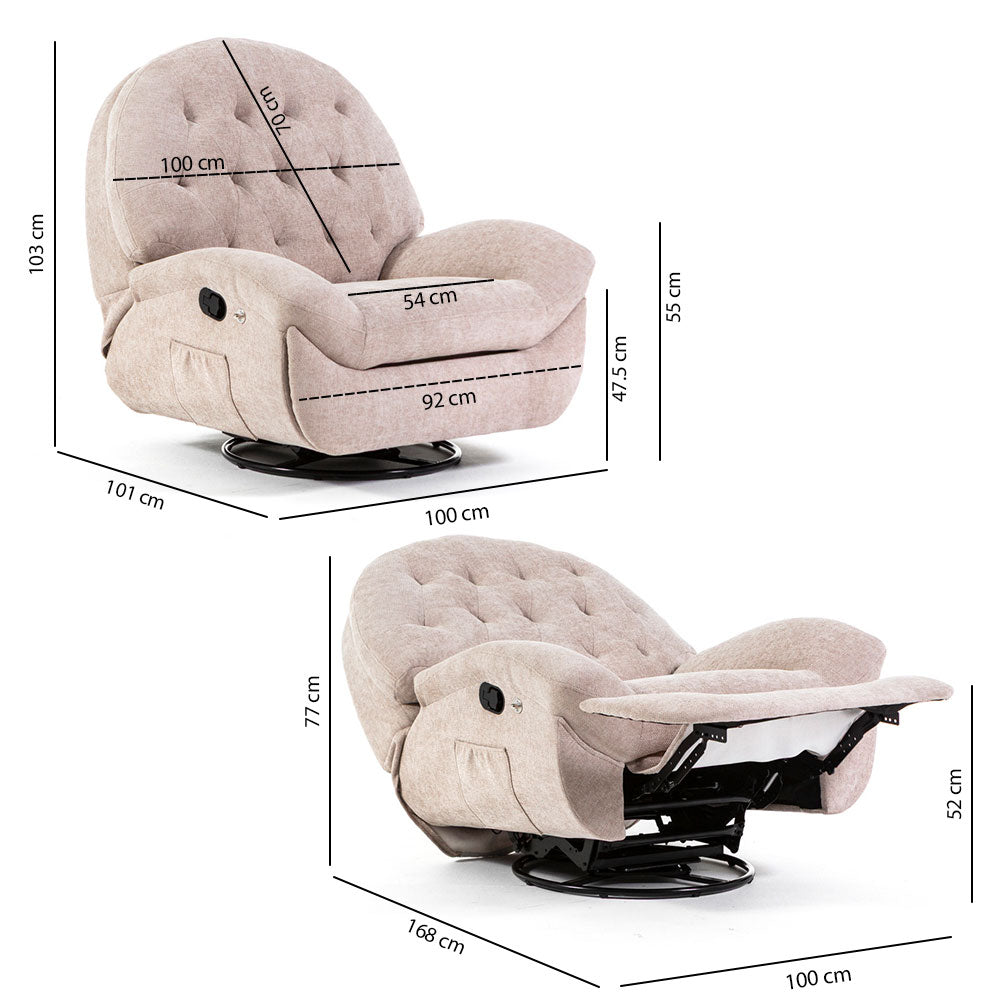 Pina – poltrona relax reclinabile girevole e a Dondolo