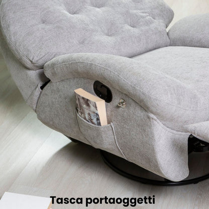 Pina – poltrona relax reclinabile girevole e a Dondolo