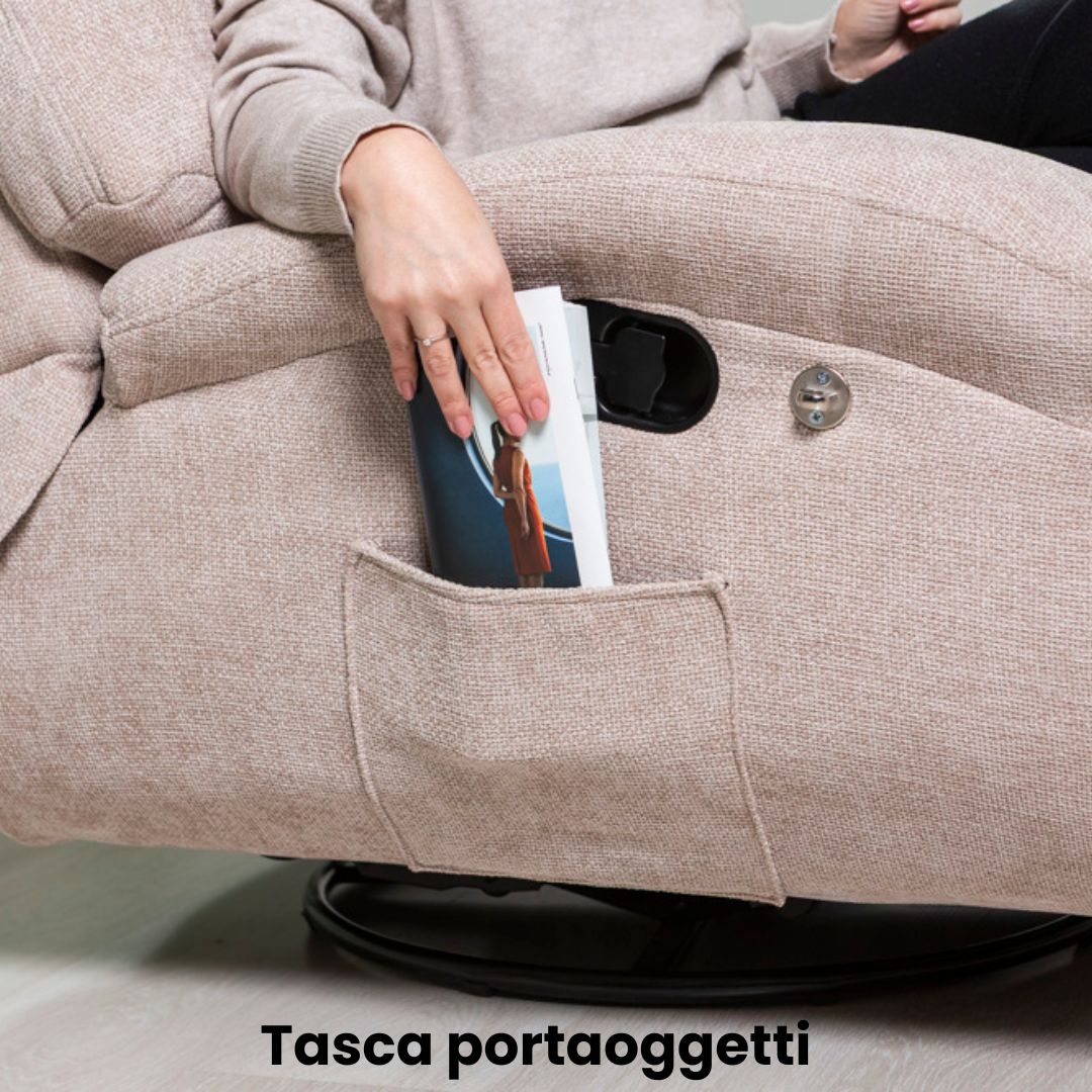Pina – poltrona relax reclinabile girevole e a Dondolo