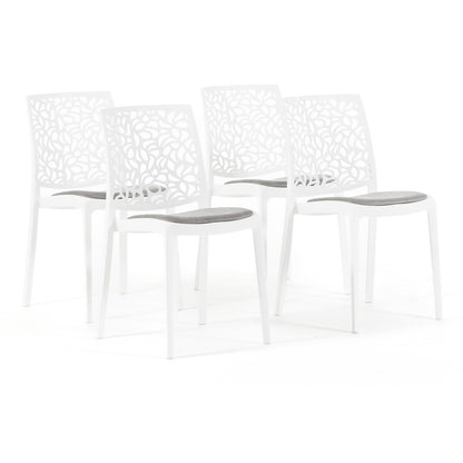 Sedia Anna soft, colore bianco, colore grigio chiaro