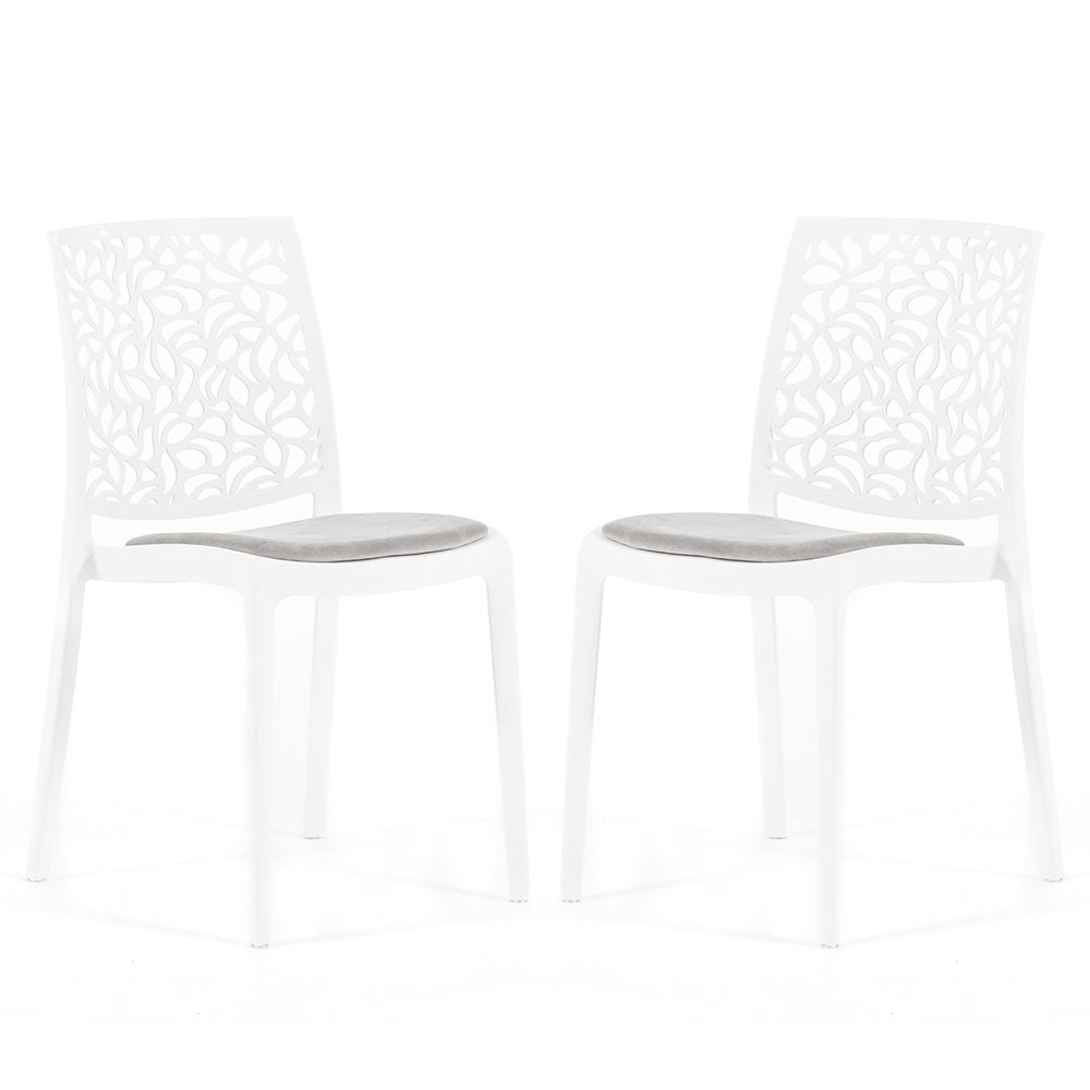 Sedia Anna soft, colore bianco, colore grigio chiaro