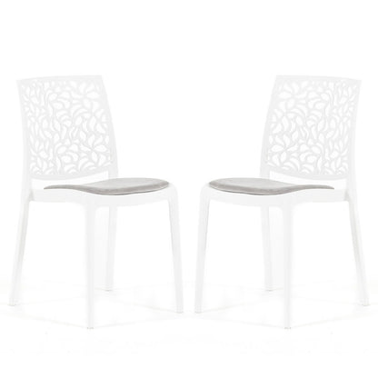 Sedia Anna soft, colore bianco, colore grigio chiaro