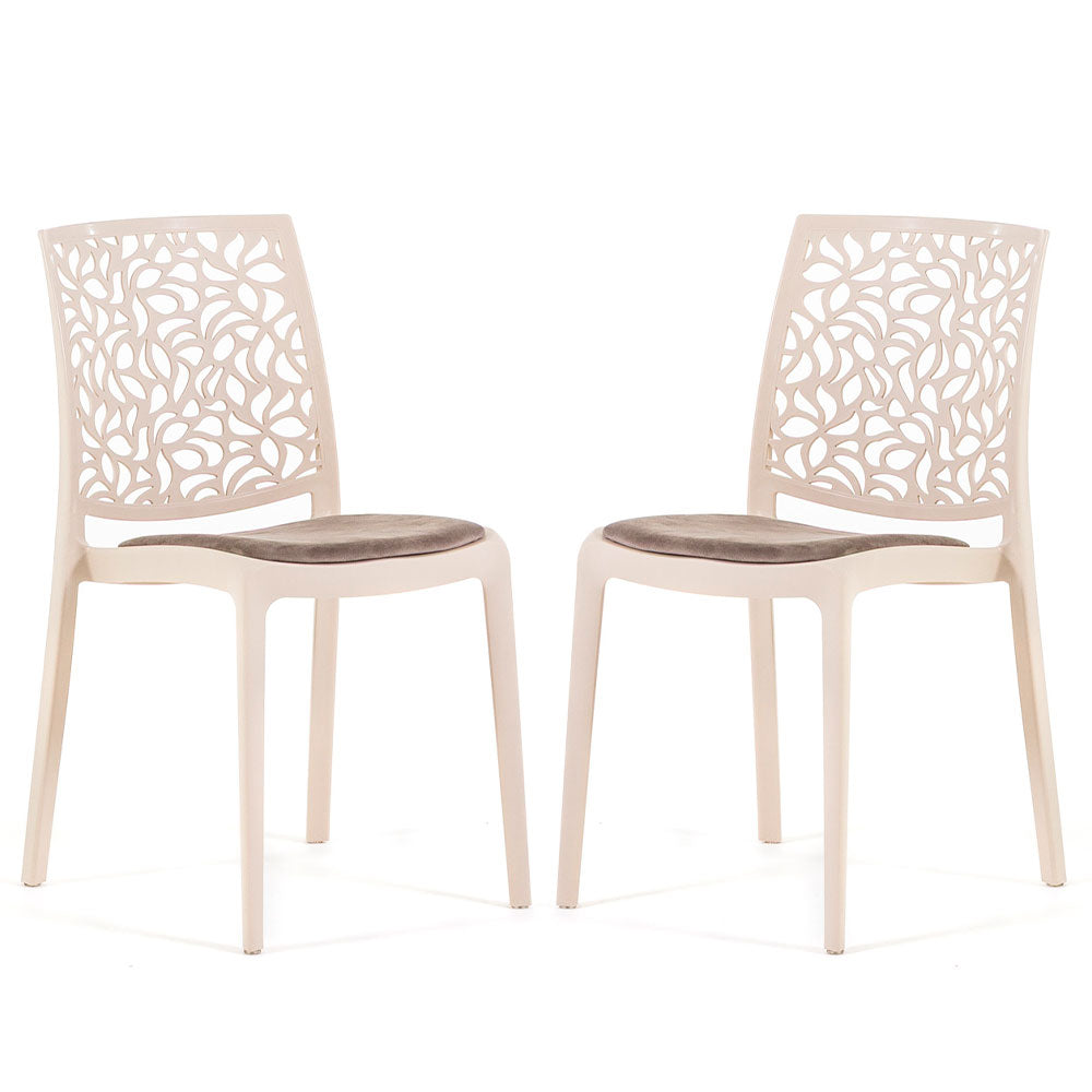 Sedia Anna soft, colore crema, colore tortora