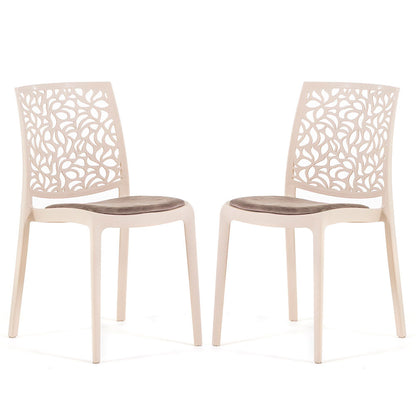 Sedia Anna soft, colore crema, colore tortora