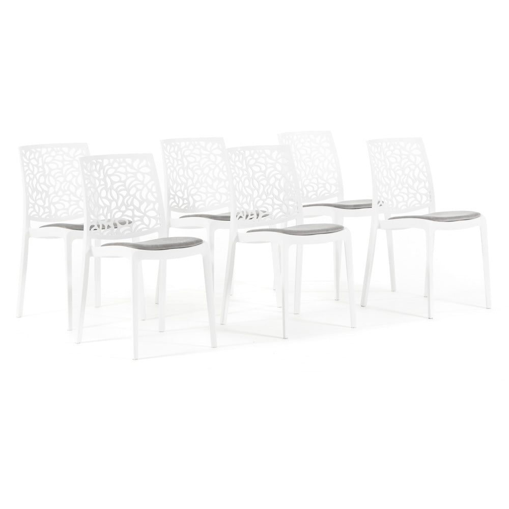 Sedia Anna soft, colore bianco, colore grigio chiaro