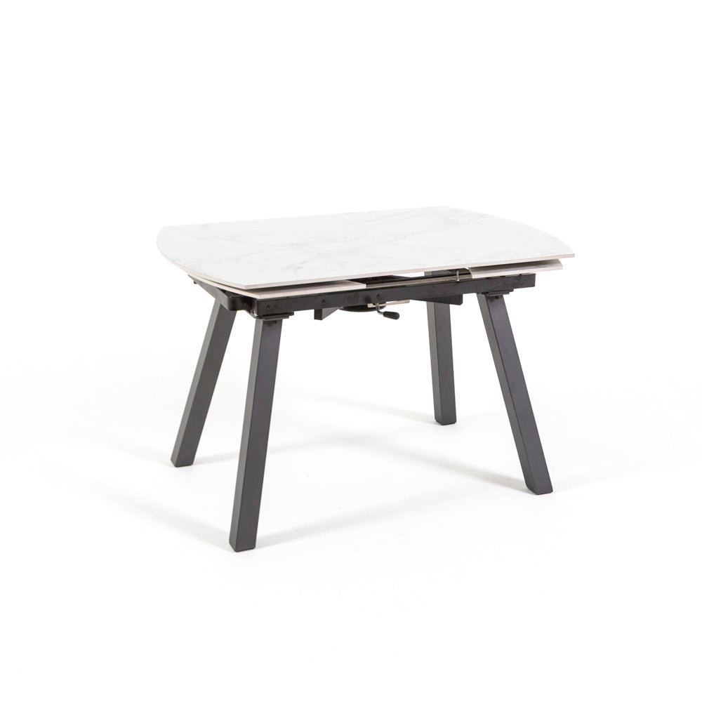 Ricky – tavolo allungabile in ceramica effetto marmo, top tavolo marmo bianco