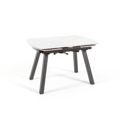 Ricky – tavolo allungabile in ceramica effetto marmo, top tavolo marmo bianco