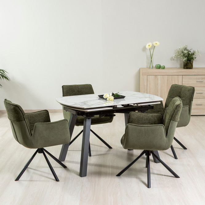 Ricky – tavolo allungabile in ceramica effetto marmo