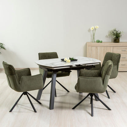 Ricky – tavolo allungabile in ceramica effetto marmo