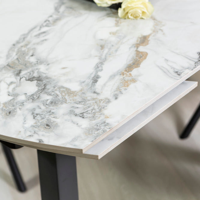 Ricky – tavolo allungabile in ceramica effetto marmo