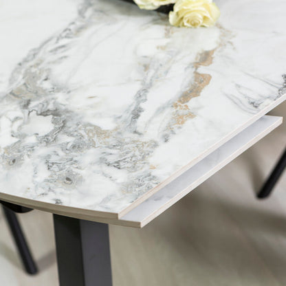Ricky – tavolo allungabile in ceramica effetto marmo