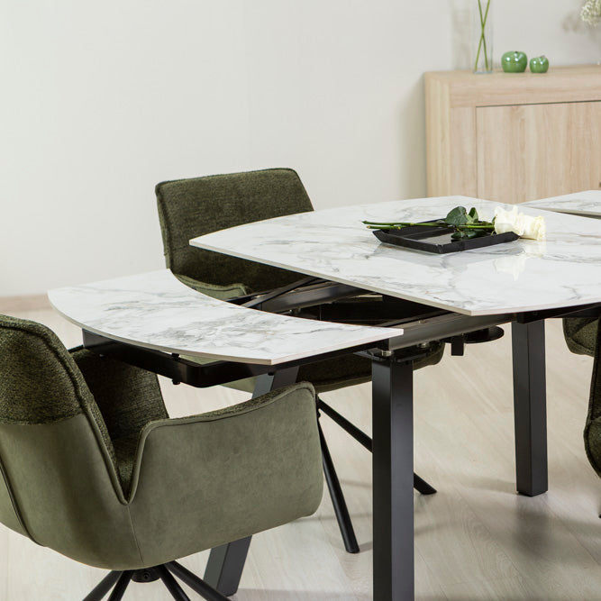 Ricky – tavolo allungabile in ceramica effetto marmo