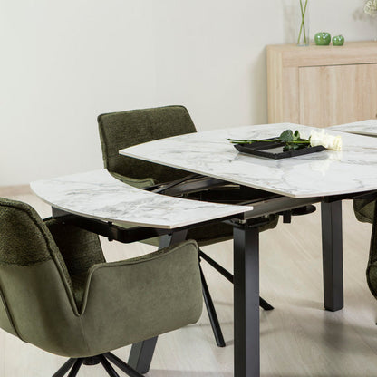Ricky – tavolo allungabile in ceramica effetto marmo