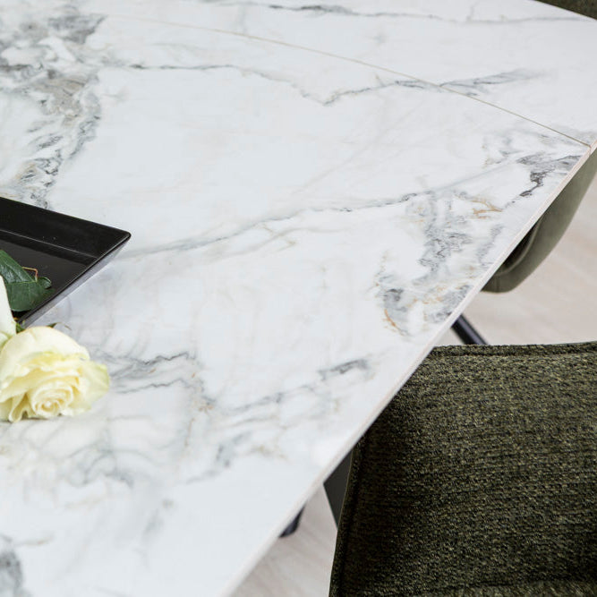 Ricky – tavolo allungabile in ceramica effetto marmo