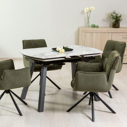 Ricky – tavolo allungabile in ceramica effetto marmo