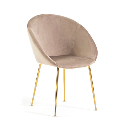 Iris – sedia in velluto o bouclé con gambe in metallo