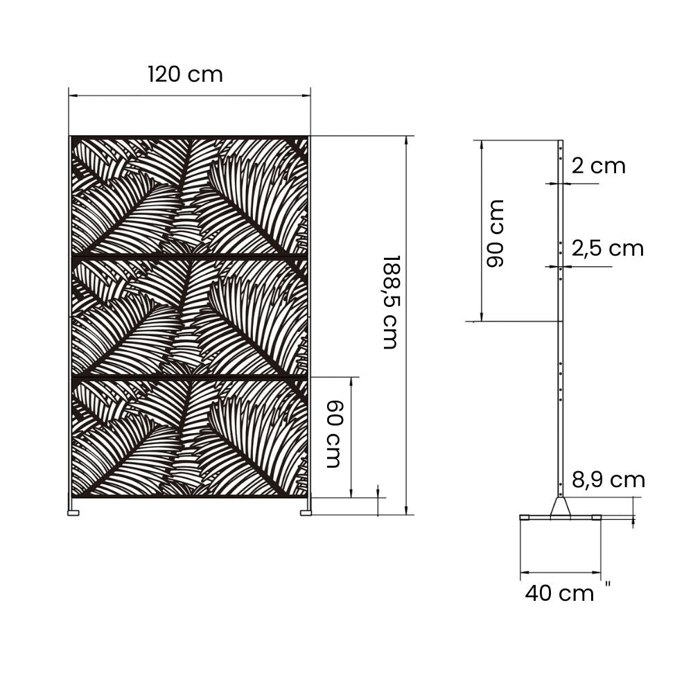 Separè in acciaio zincato modulabile per interni ed esterni