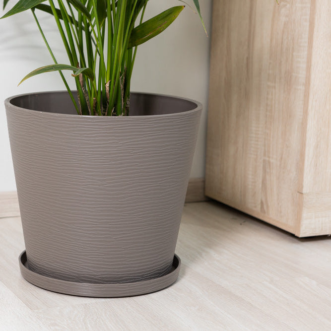 Lilium – vaso rotondo con sottovaso in polipropilene