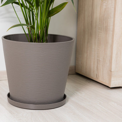Lilium – vaso rotondo con sottovaso in polipropilene