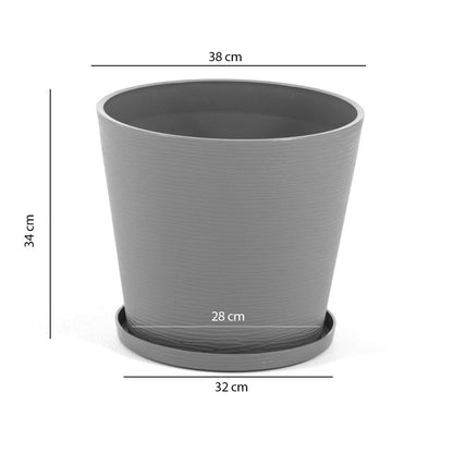 Lilium – vaso rotondo con sottovaso in polipropilene