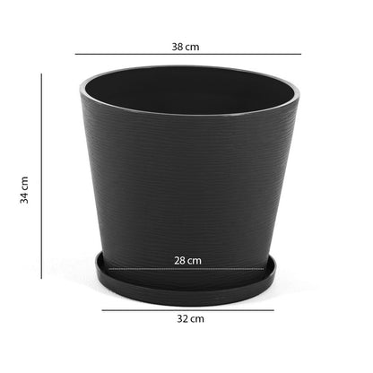 Lilium – vaso rotondo con sottovaso in polipropilene