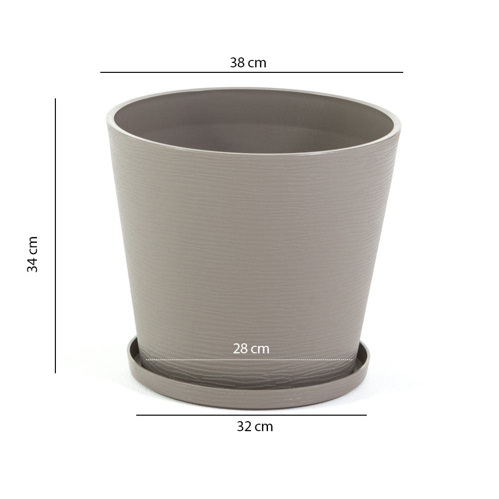 Lilium – vaso rotondo con sottovaso in polipropilene