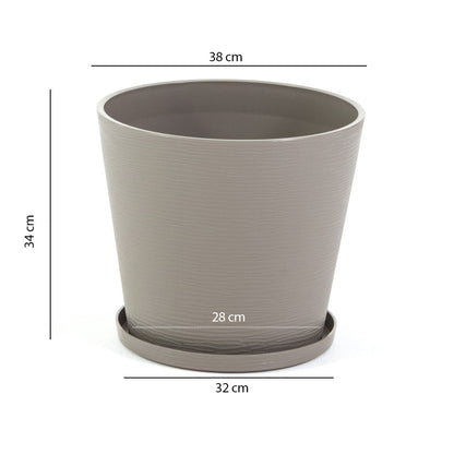 Lilium – vaso rotondo con sottovaso in polipropilene