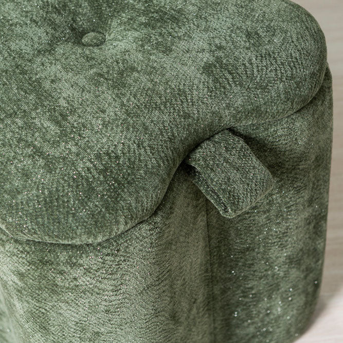 Lucky – pouf in velluto con micro glitter e maniglia laterale