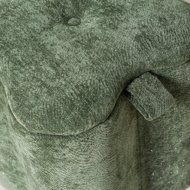 Lucky – pouf in velluto con micro glitter e maniglia laterale