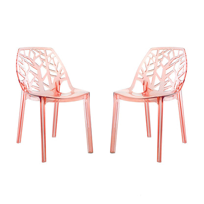 Zelda – sedia in policarbonato impilabile dal design moderno, colore rosa corallo
