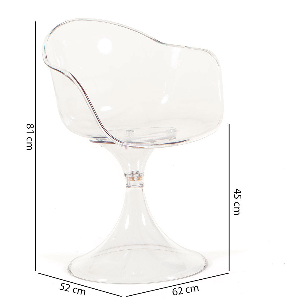 Kiara – sedia in policarbonato con gambe a tulip