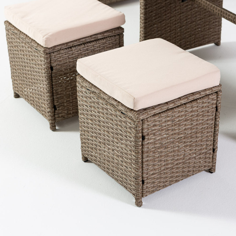 Siena – set da giardino in polyrattan con divano angolare 7 posti