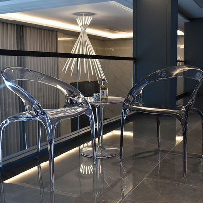 Miro – tavolino in policarbonato trasparente con design tulip