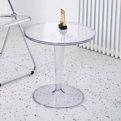 Miro – tavolino in policarbonato trasparente con design tulip