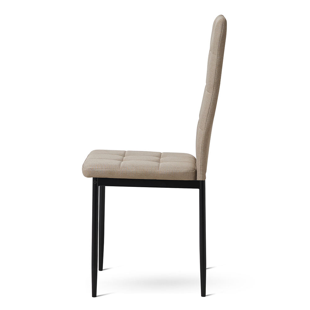Lidia – sedia trapuntata in tessuto con schienale alto