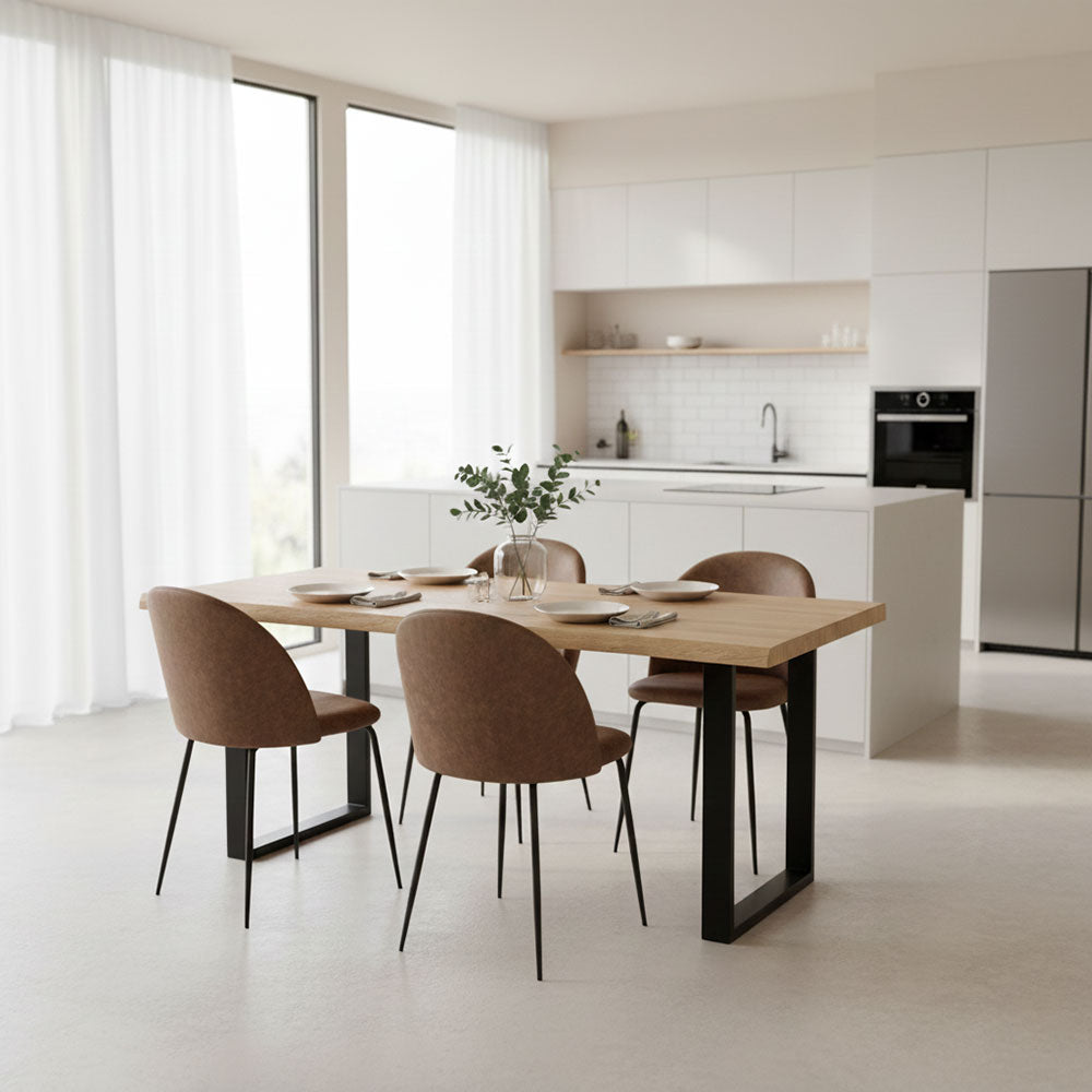 Dexter – tavolo in melaminico con gambe a U in metallo
