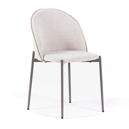 Silvia – sedia soft-touch con bordo a contrasto e gambe in metallo