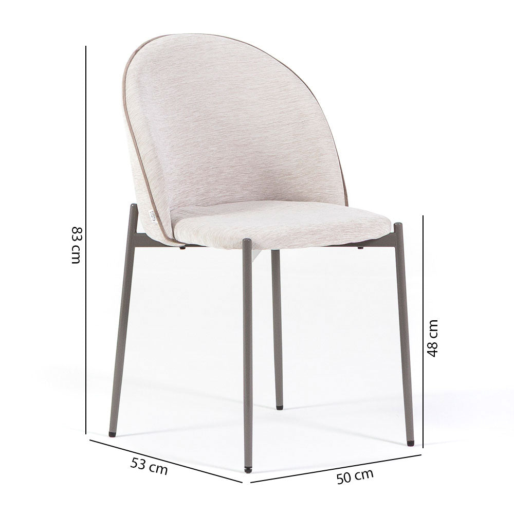 Silvia – sedia soft-touch con bordo a contrasto e gambe in metallo