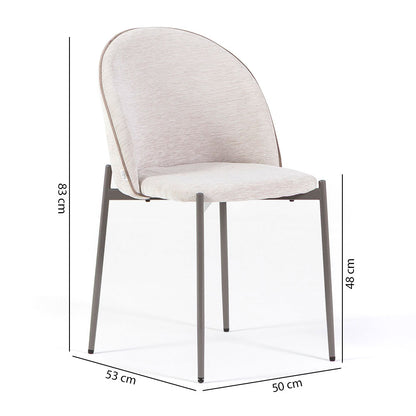 Silvia – sedia soft-touch con bordo a contrasto e gambe in metallo