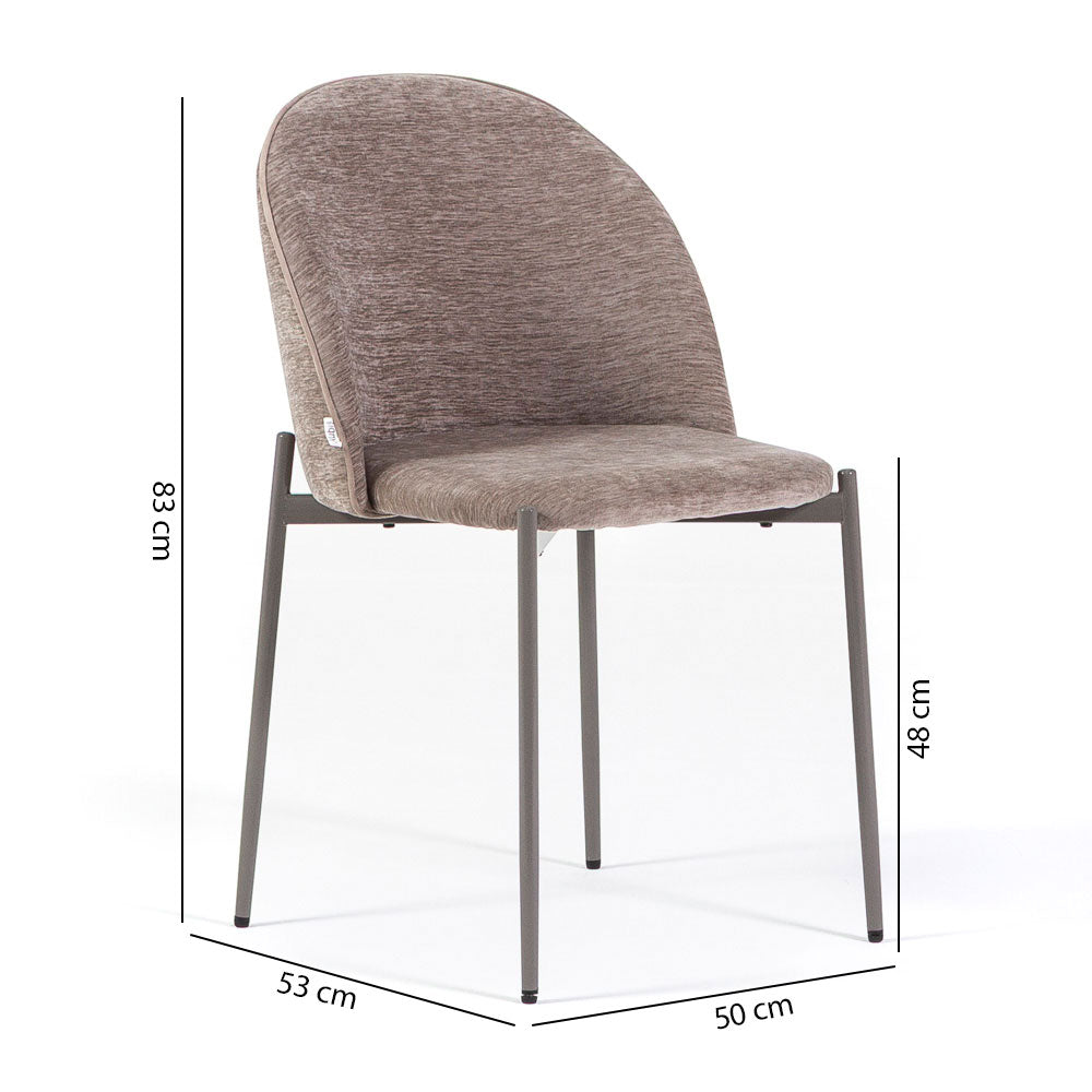 Silvia – sedia soft-touch con bordo a contrasto e gambe in metallo