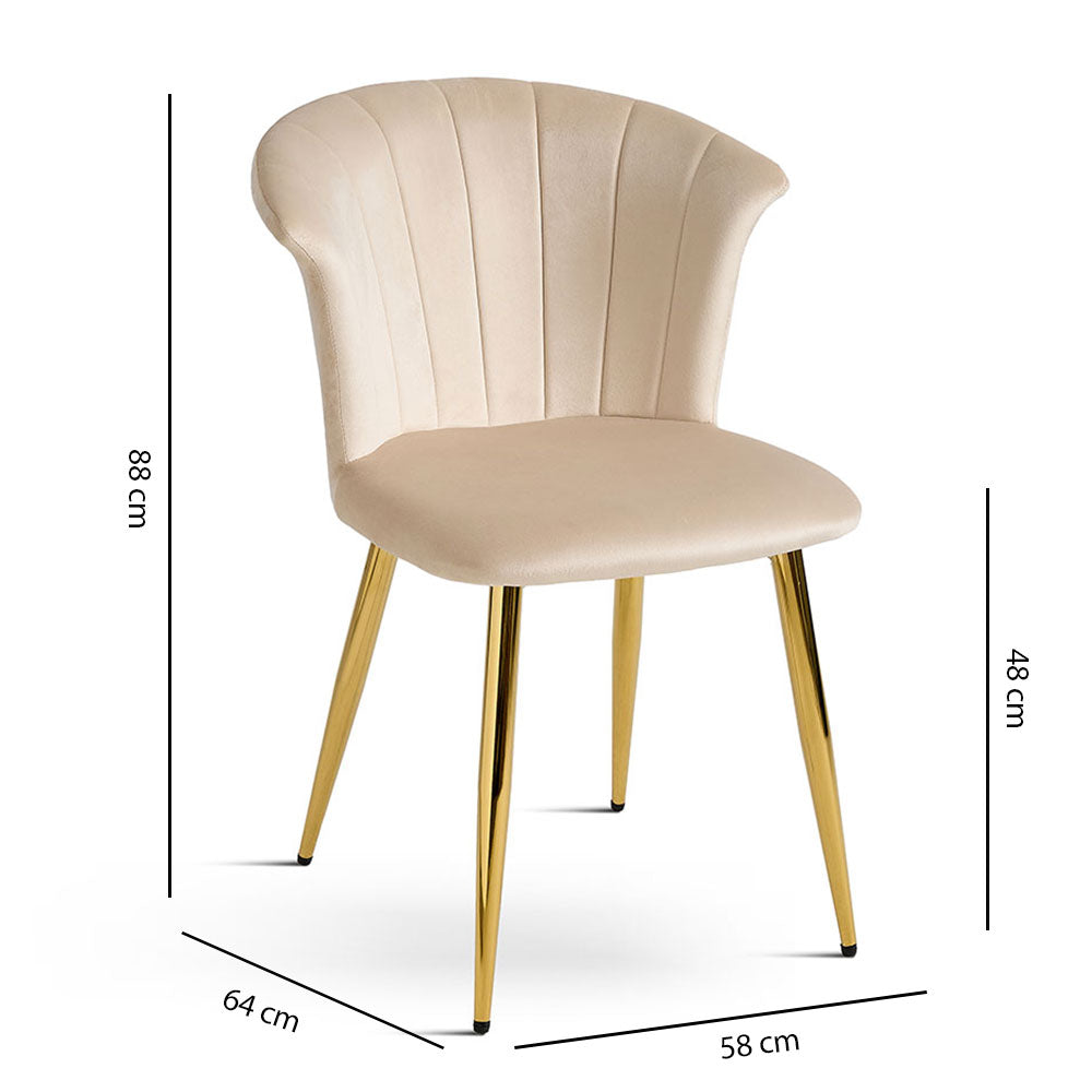 Livia – sedia in velluto con struttura in metallo