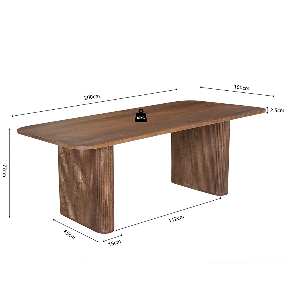 Lele – tavolo in legno massello di mango 200x100 cm