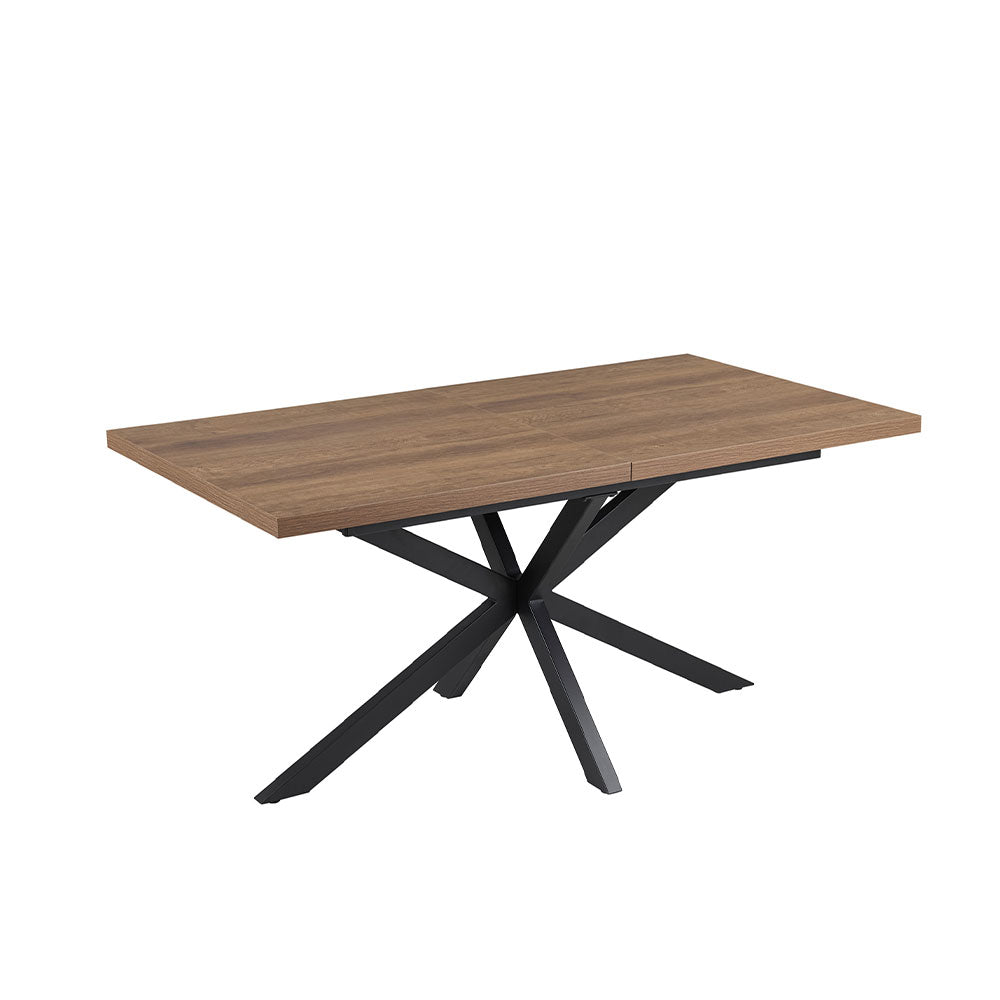 Aldo – tavolo allungabile in MDF effetto legno e gambe metallo, dimensione 160/200x90 cm, top tavolo legno
