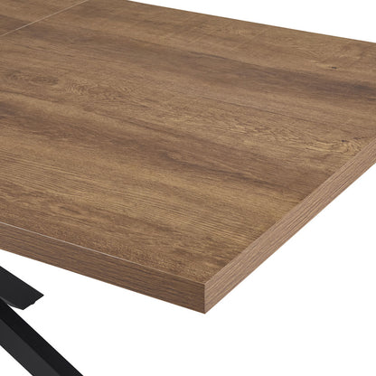 Aldo – tavolo allungabile in MDF effetto legno e gambe metallo