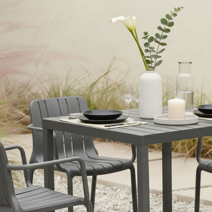 Zeno & Ginny set pranzo da balcone con tavolo 80x80 e 4 sedie