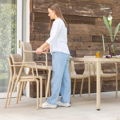 Zeno & Ginny set pranzo da giardino 6 posti con tavolo effetto legno