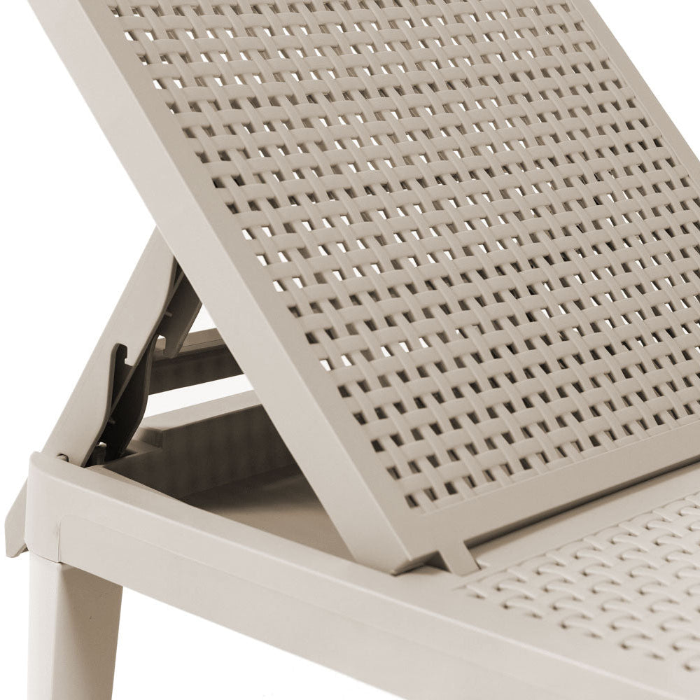 Baia – sdraio prendisole regolabile in polipropilene effetto rattan