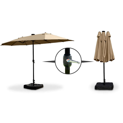 Aliseo – ombrellone doppio con LED solari e doppio tetto